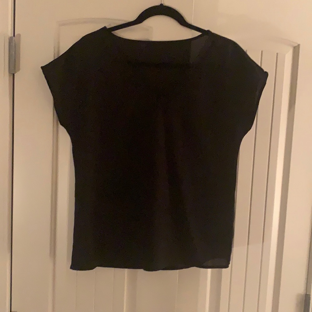 Lace VNeck Blouse Black